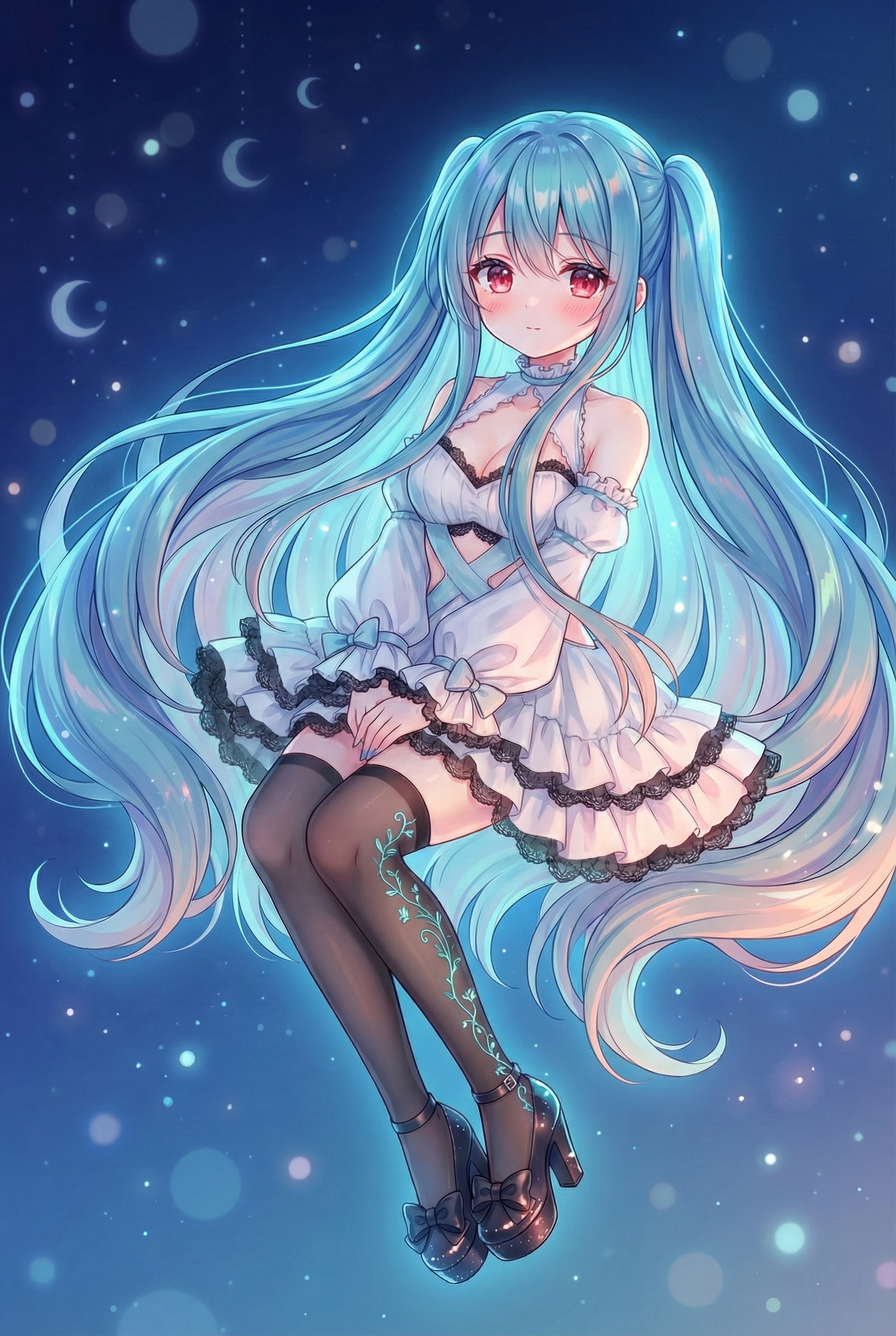 月華に舞う青薔薇 | の人気AIイラスト・グラビア