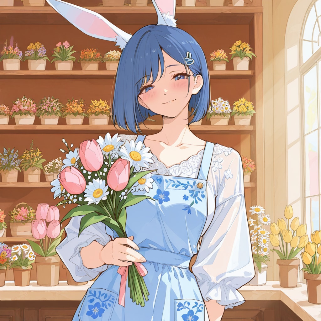 青い瞳のうさみみフローリスト