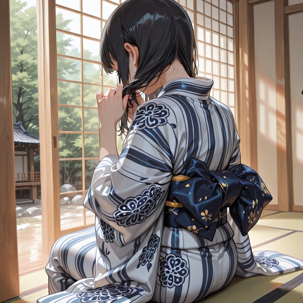 三つ編みを解く