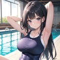 日焼け跡が残るスクール水着の女の子 2枚目