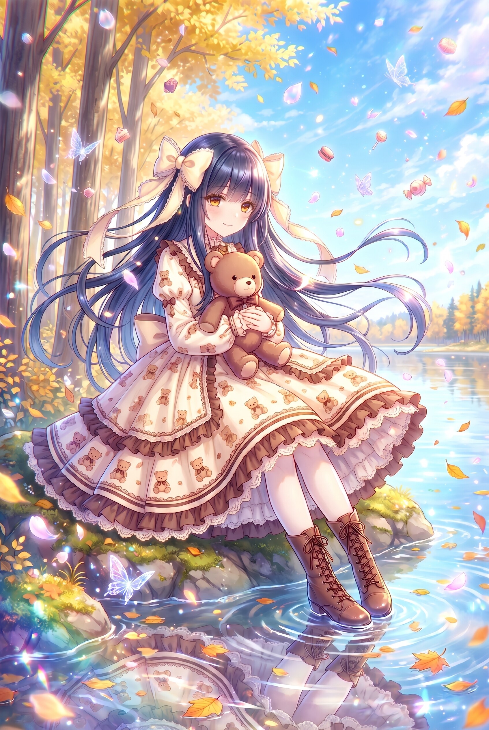 秋澄む湖畔の抱懐