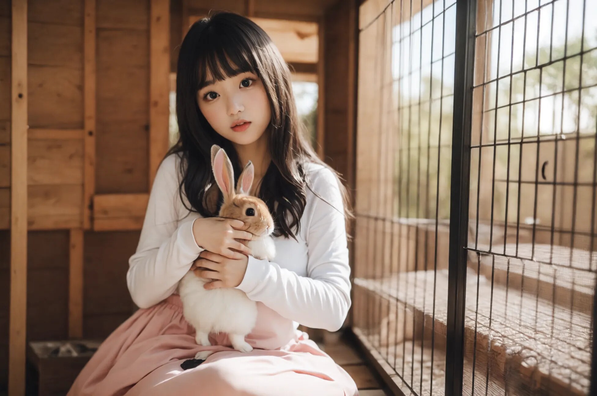 動物とお姉さん