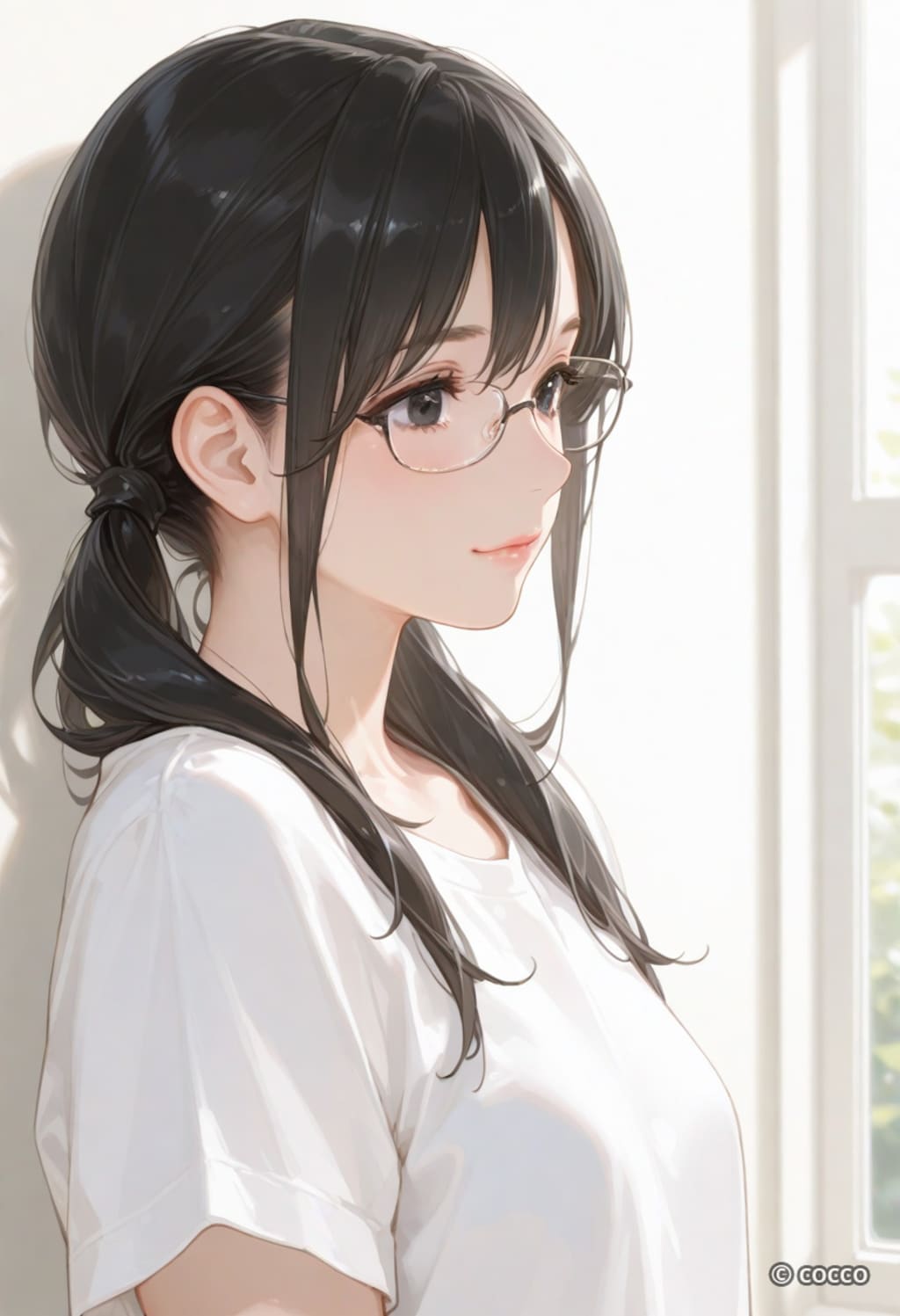 見つめる横顔