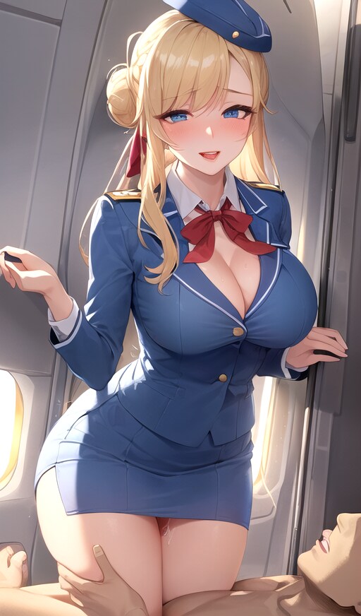ビジネスクラスのお客様には体を張ってサービスを♡