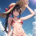 赤いビキニの筋肉質な美女 7枚目