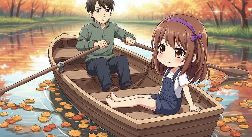 お父さんとボートに乗ったよ！