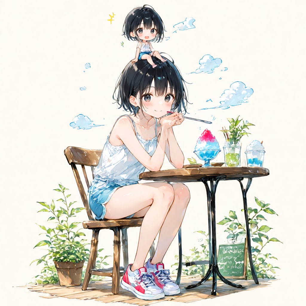 おチビちゃんとかき氷