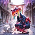 3枚）藤の花と商店街 2枚目