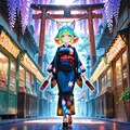 3枚）藤の花と商店街 3枚目