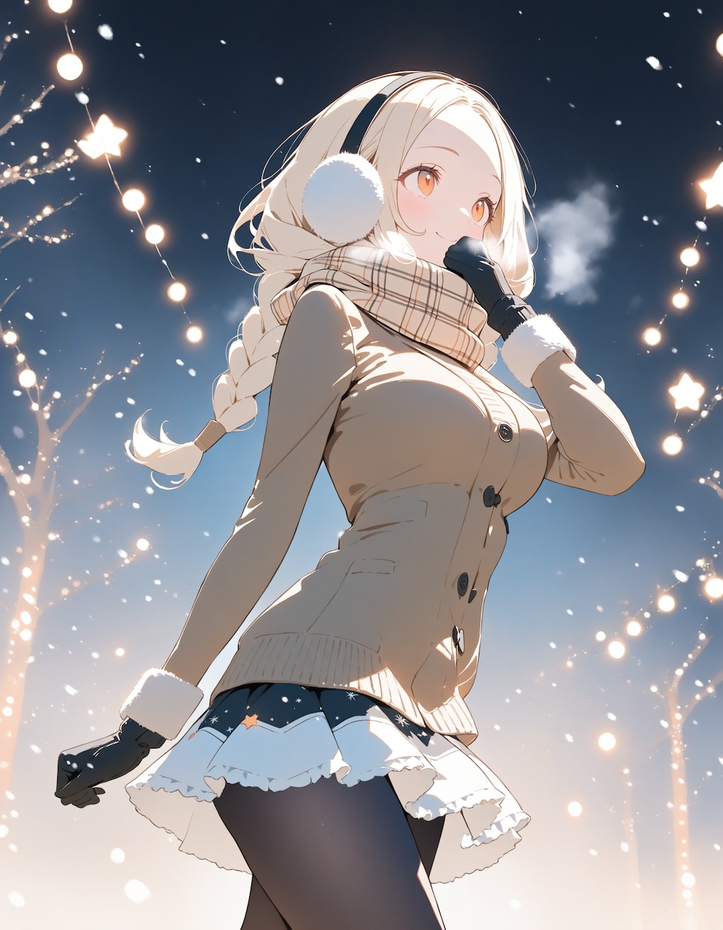 冬のイルミネーションと姉さんXL