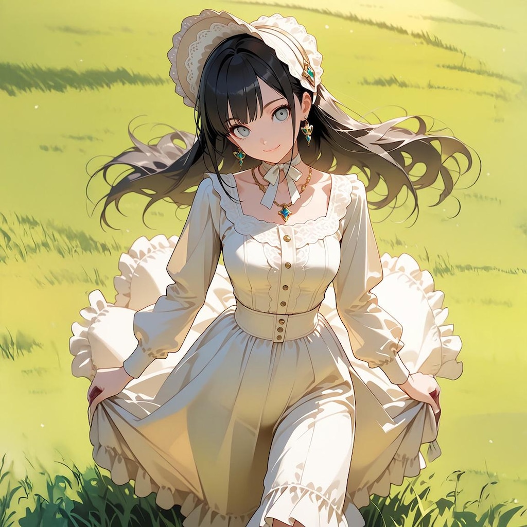 朝の高原を歩く