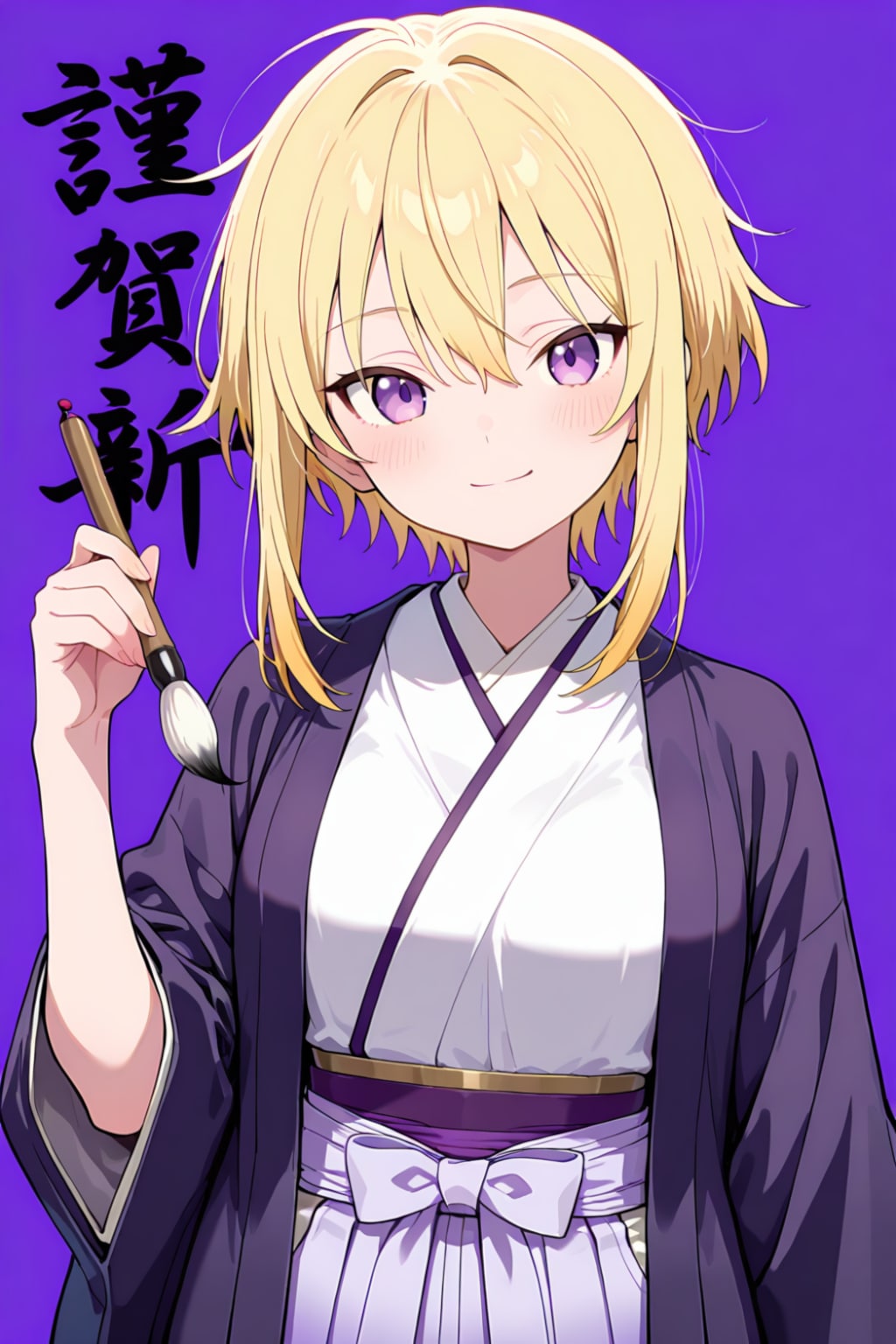 【□色背景で対抗戦】うちの子たちの書初めチャレンジ🫟