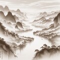 黄河の水墨画 2枚目