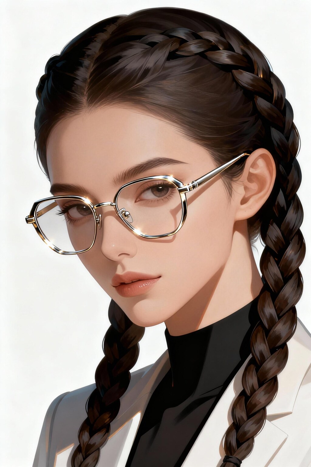 seedreamが考える眼鏡三つ編みの守護神