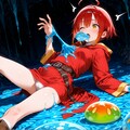 ネバネバスライムに襲われる火魔法使いちゃん 2枚目