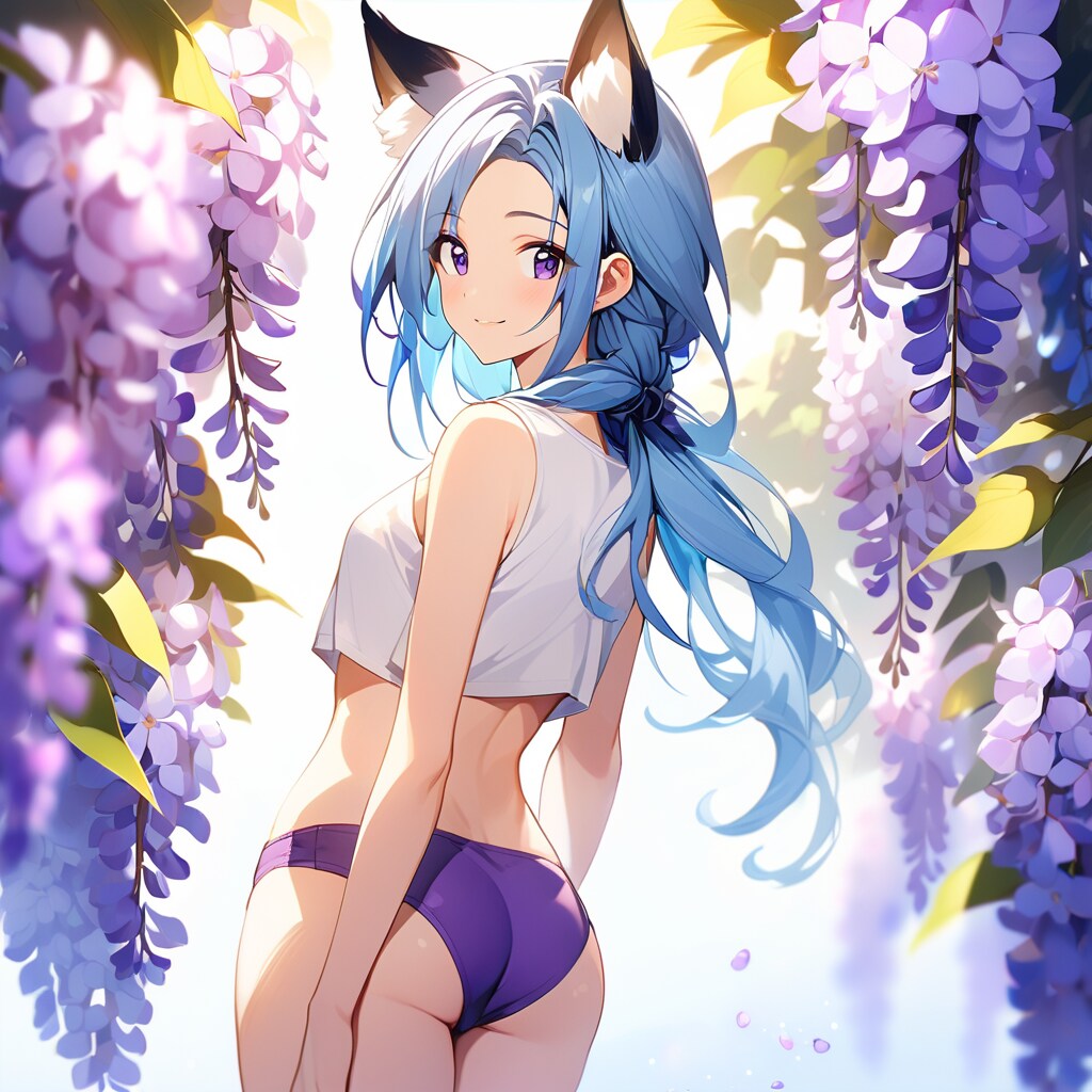 藤の花と紫ブルマ