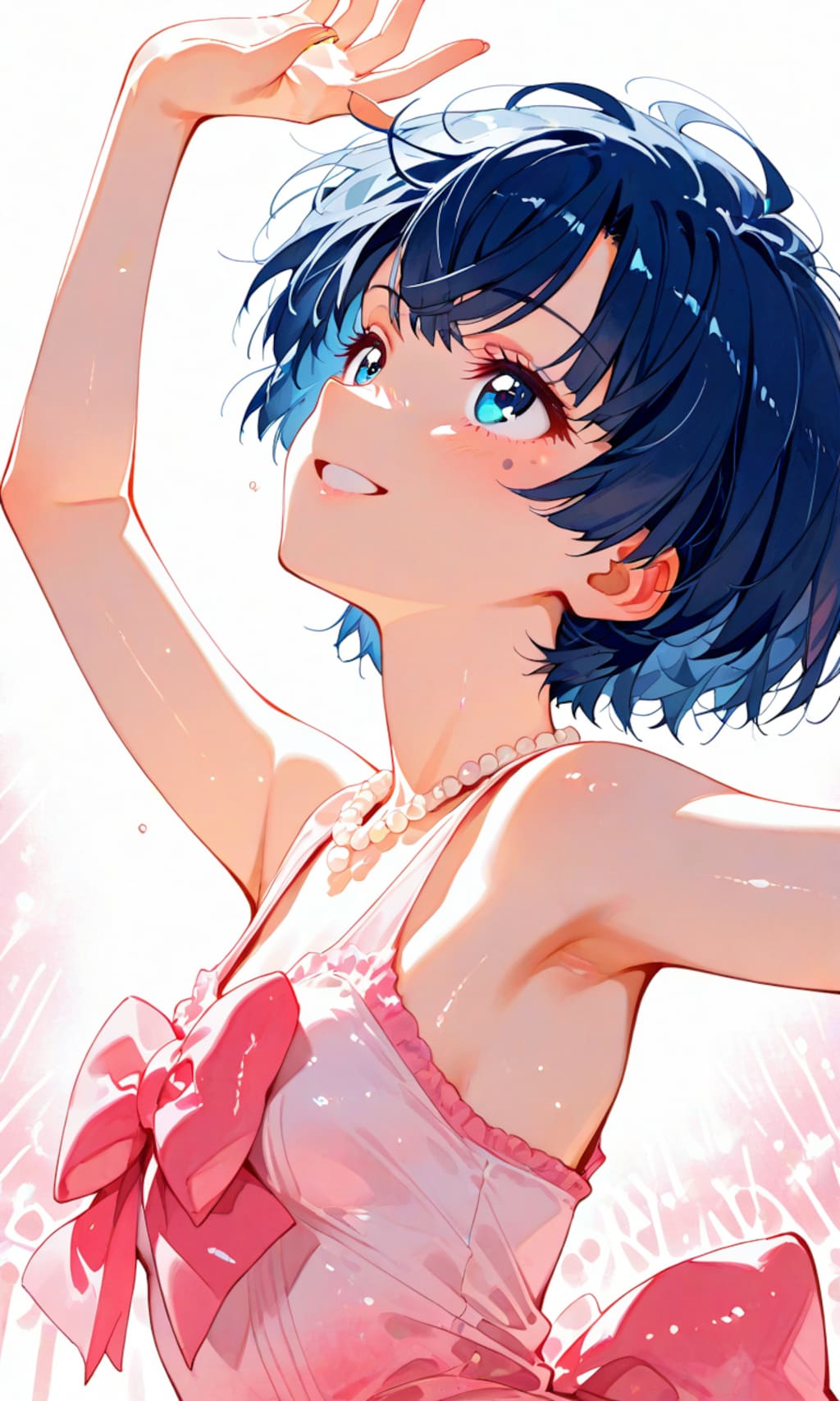 天を見上げる柑菜ちゃん