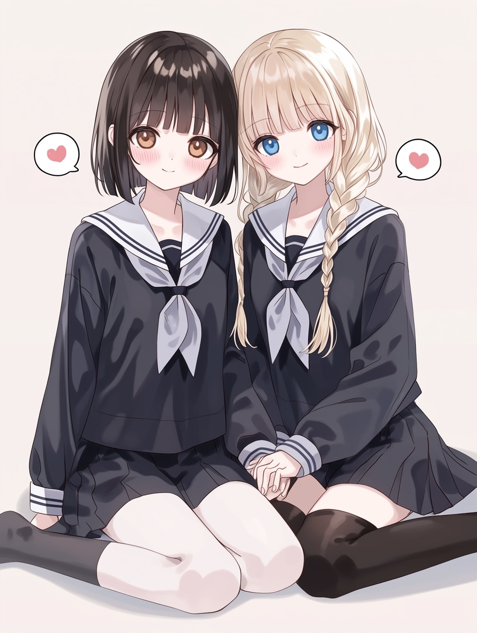 二人のJK310 | の人気AIイラスト・グラビア