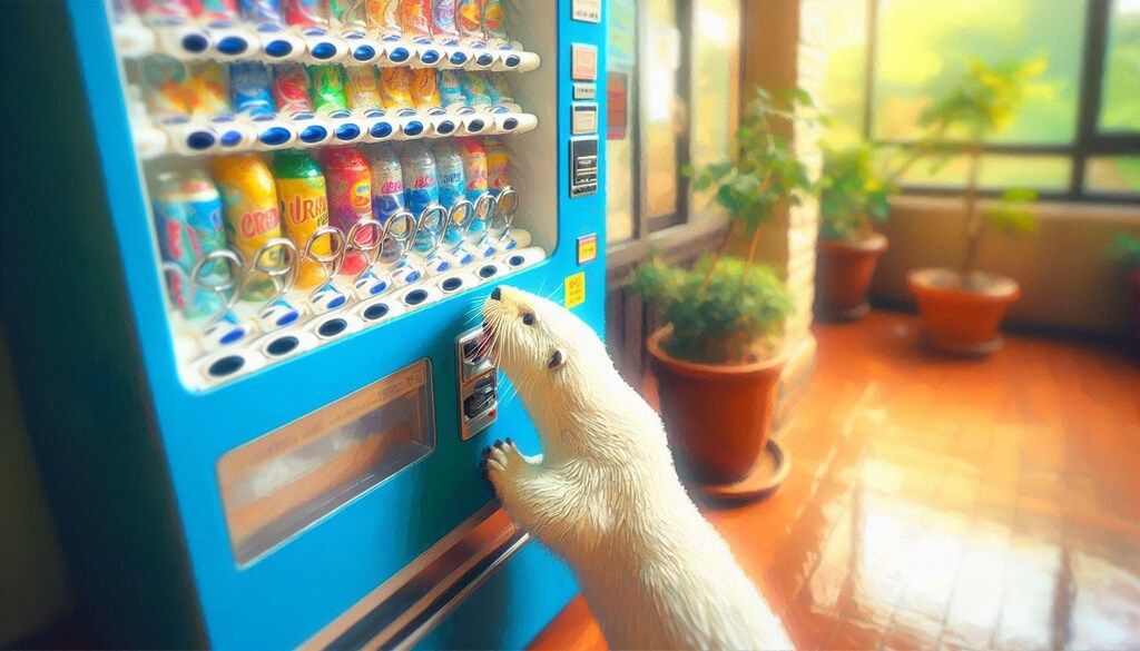 自販機と白ラッコ