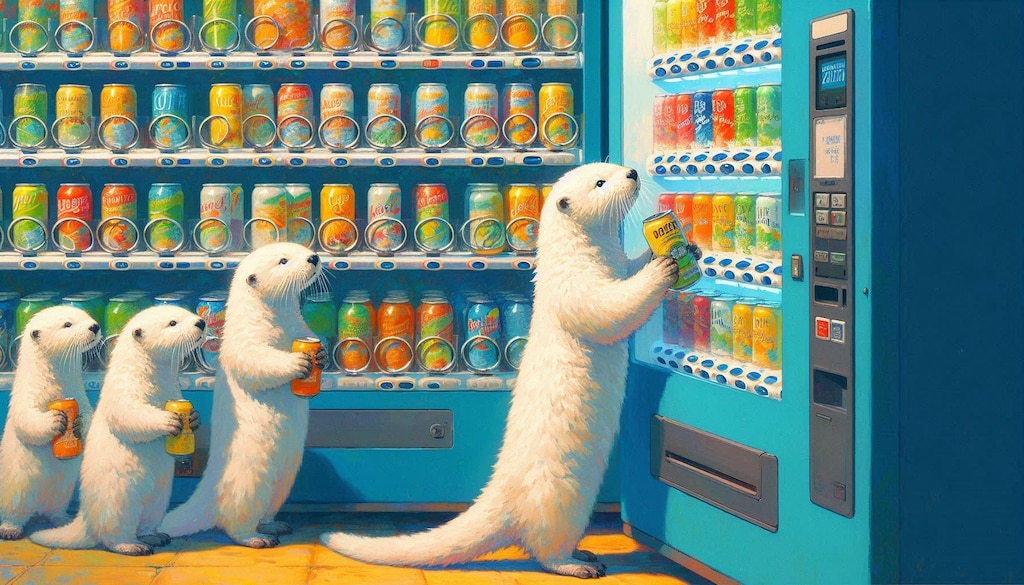 自販機と白ラッコ