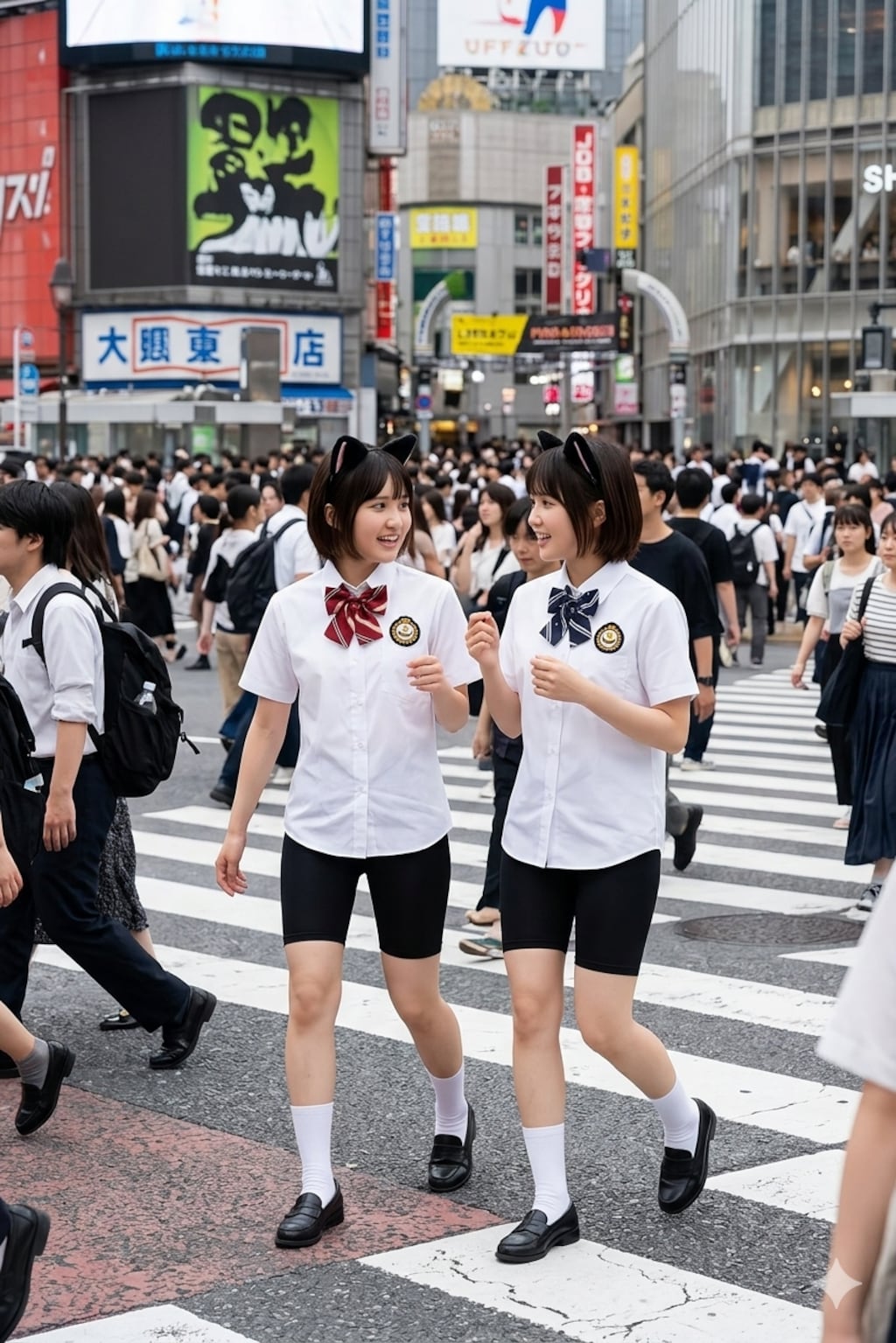 スパッツで渋谷交差点