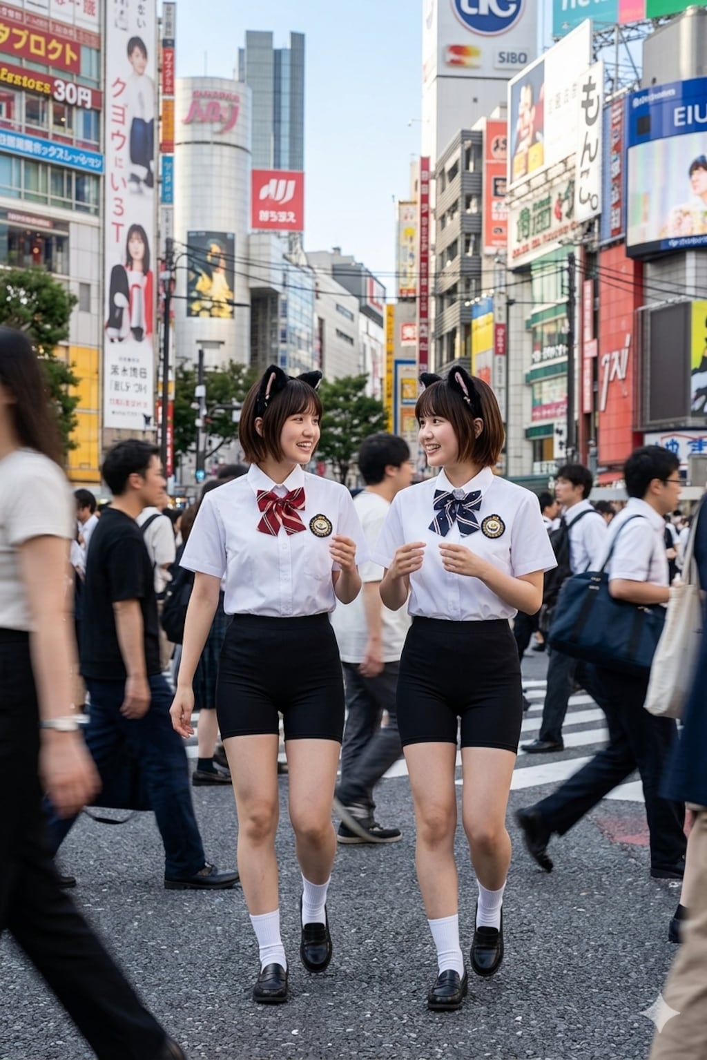 スパッツで渋谷交差点