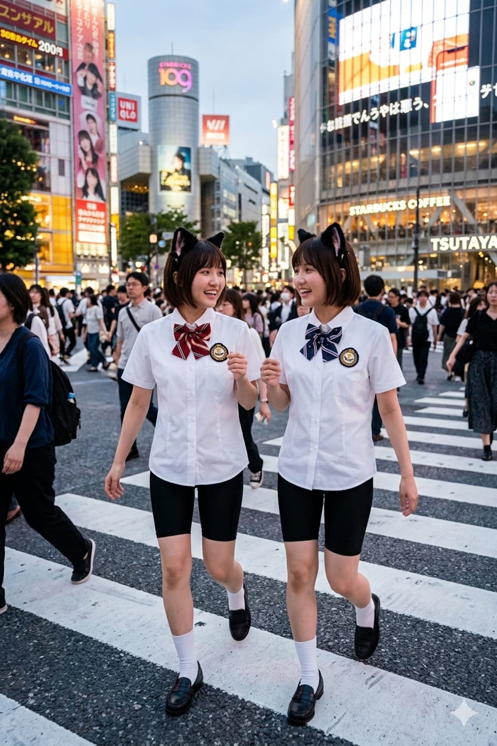 スパッツで渋谷交差点