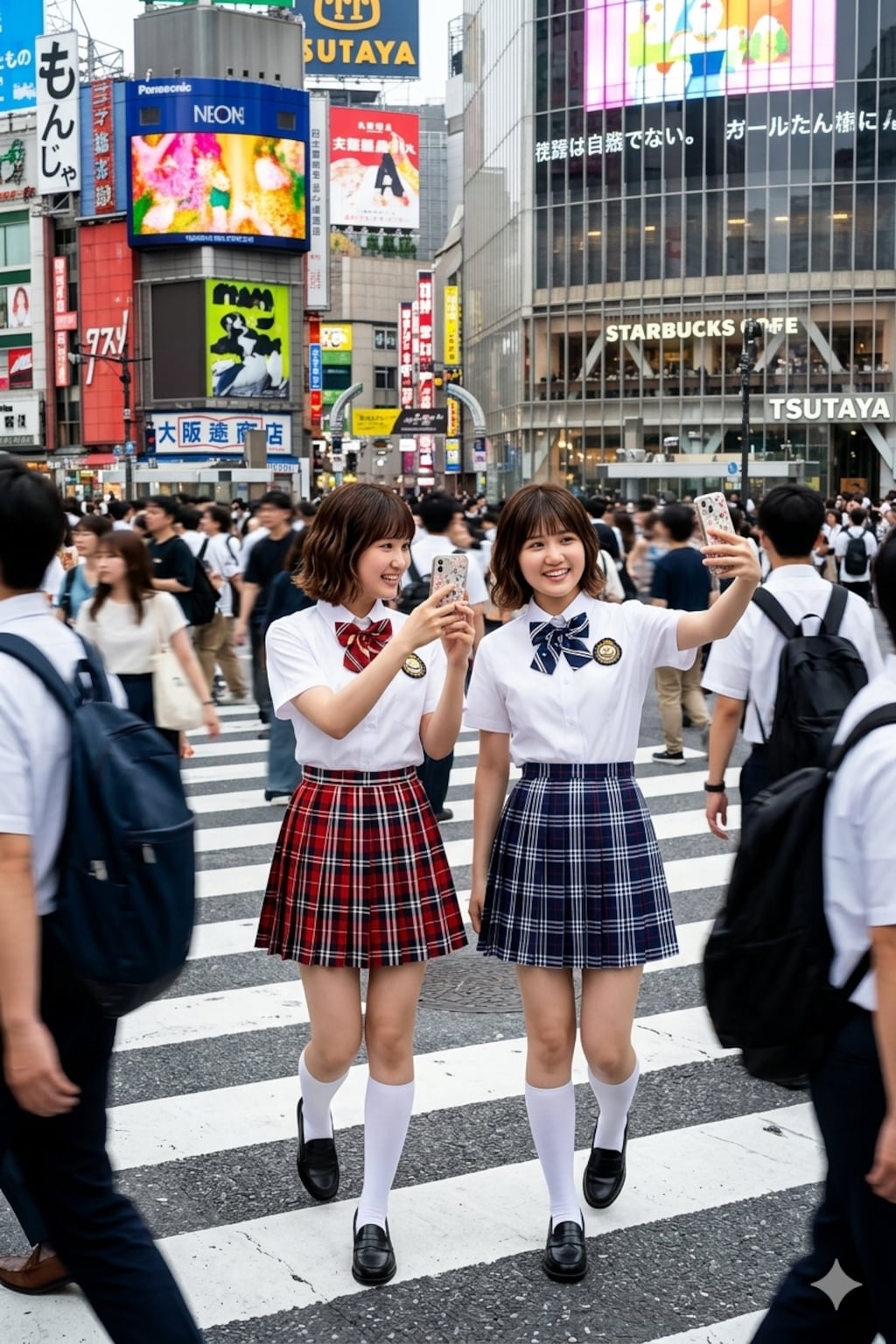 スパッツで渋谷交差点