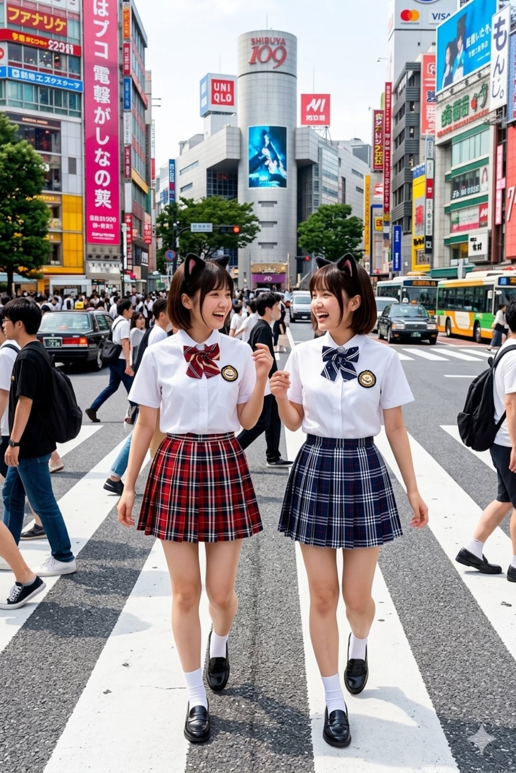 スパッツで渋谷交差点