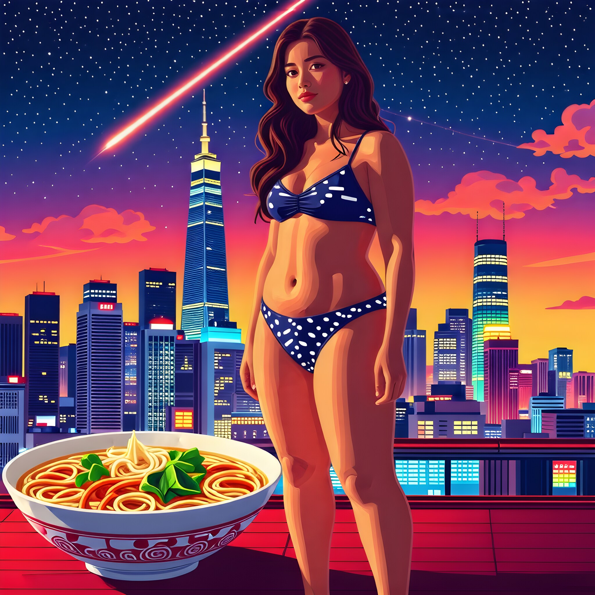 ラーメンとプラスサイズモデル