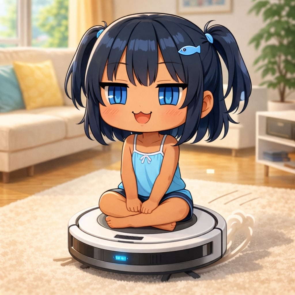 ルンバに乗って移動するこなつちゃん