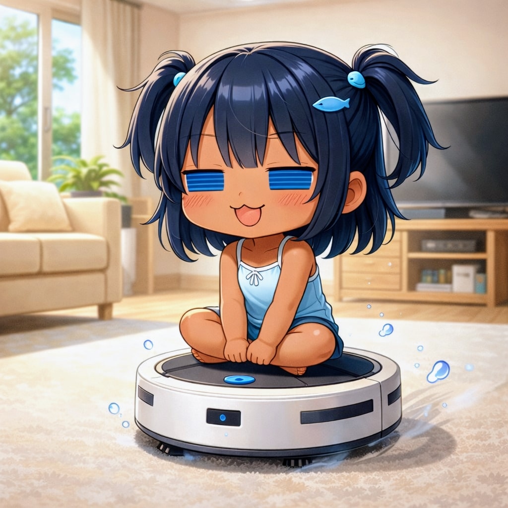 ルンバに乗って移動するこなつちゃん | の人気AIイラスト・グラビア