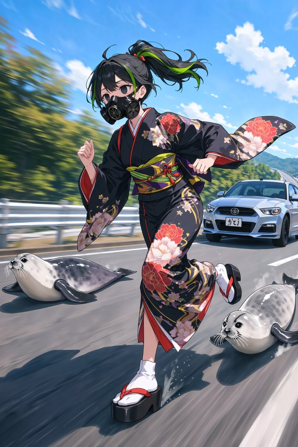 高速道路疾走アザラシと特訓