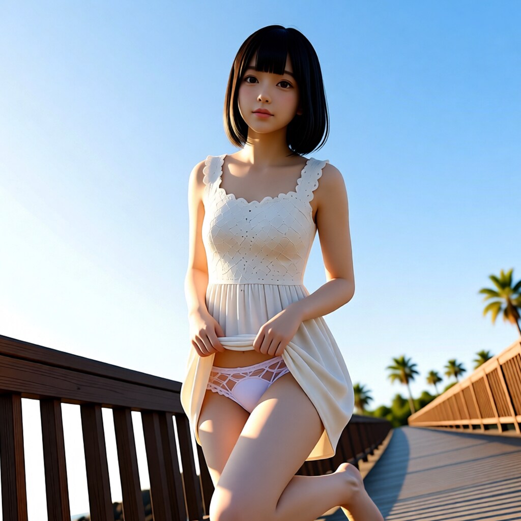 架空美女Aと海岸沿い2'