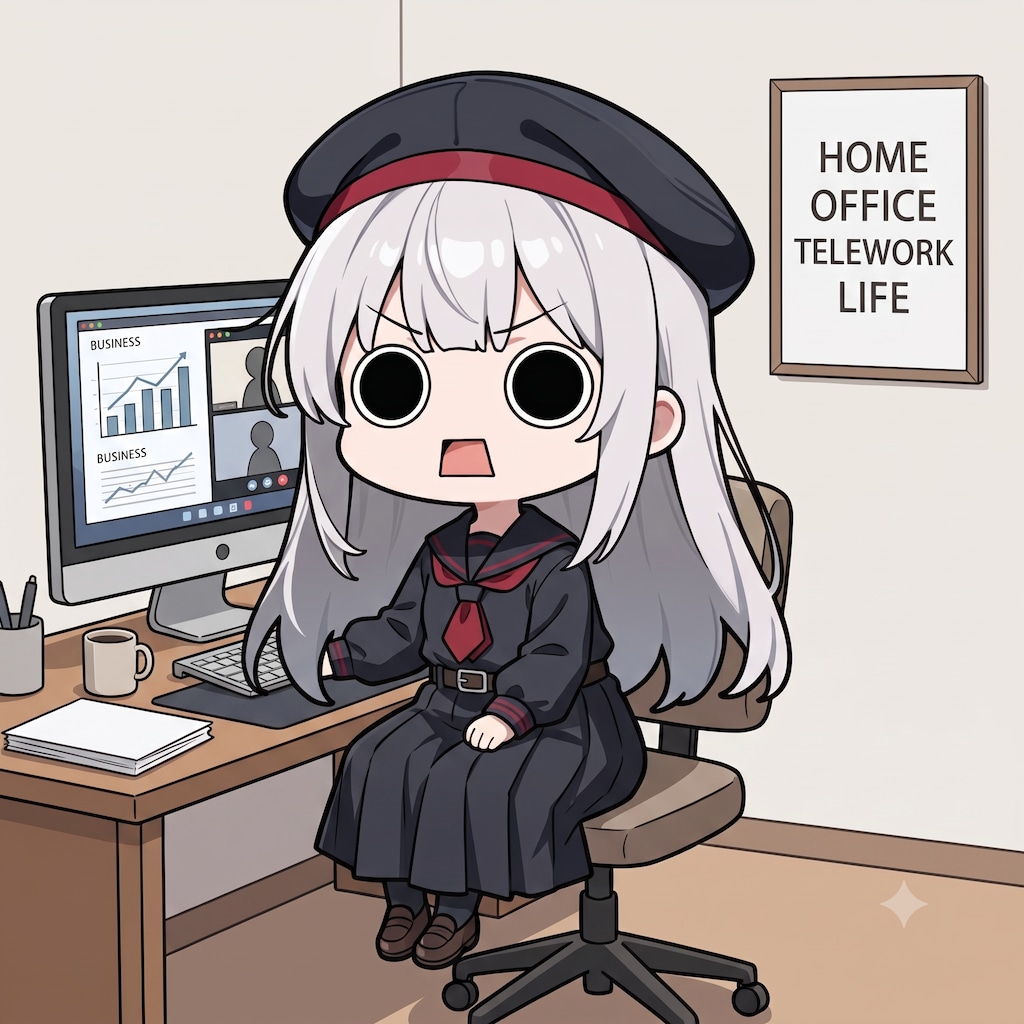 テレワーク中えらいこっちゃ嬢