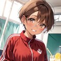 部活後の水分補給を怠らない眼鏡っ娘 4枚目