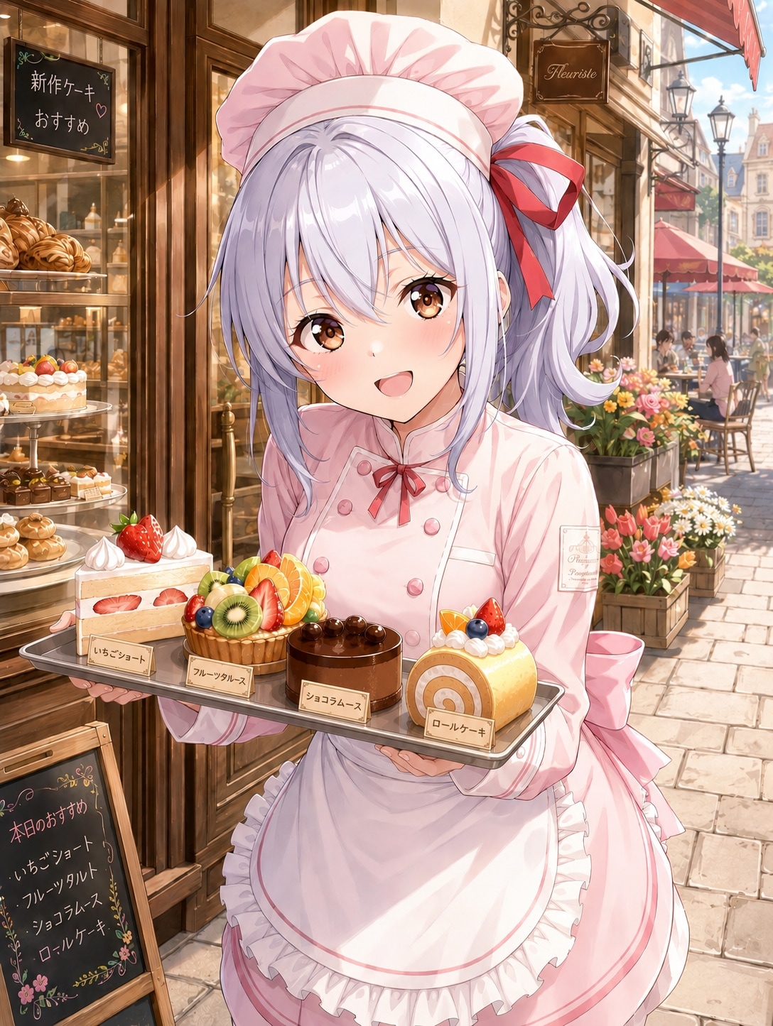 エル「パティシエ見習いですぅ。おいしいケーキいかがですか？」 | の人気AIイラスト・グラビア