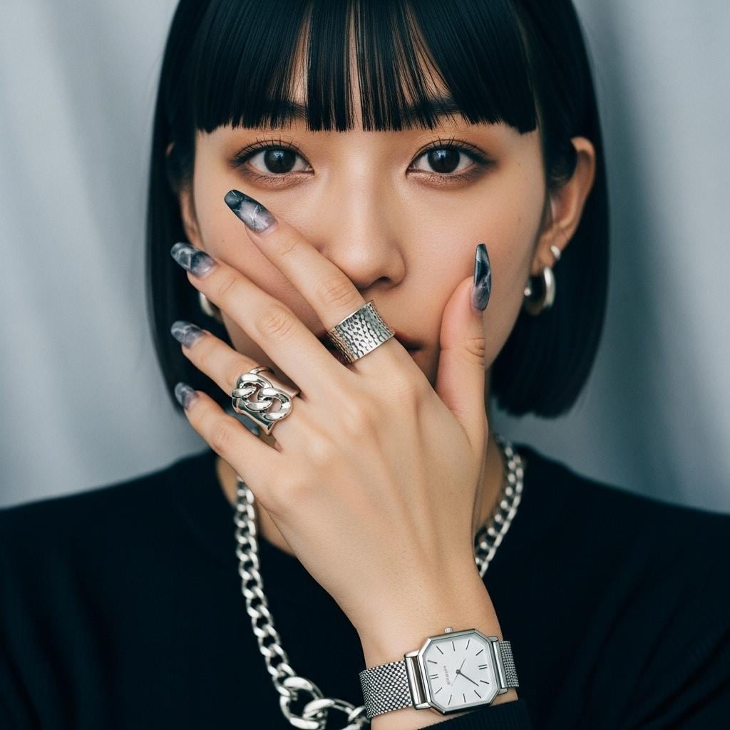 AIの素敵な女性のネイル