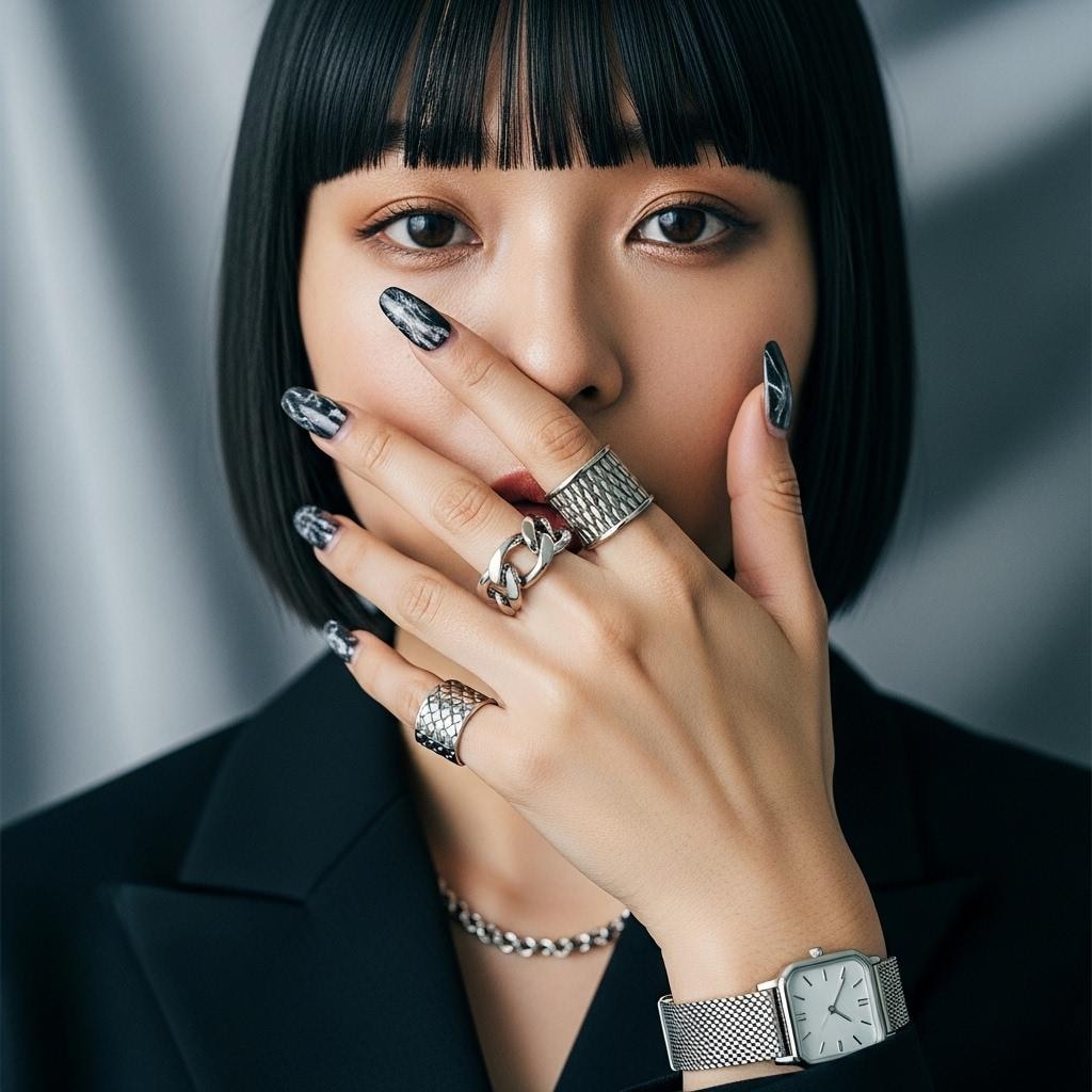 AIの素敵な女性のネイル