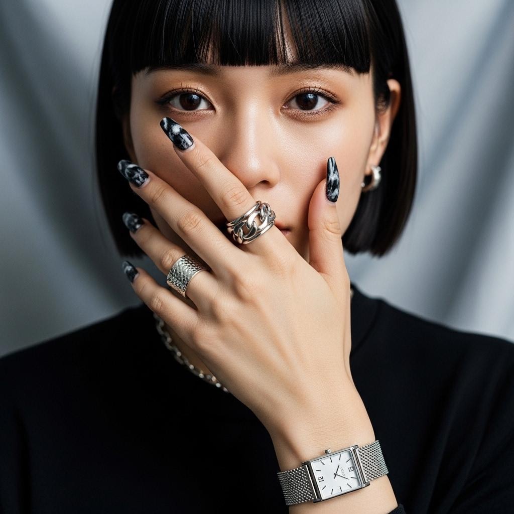 AIの素敵な女性のネイル