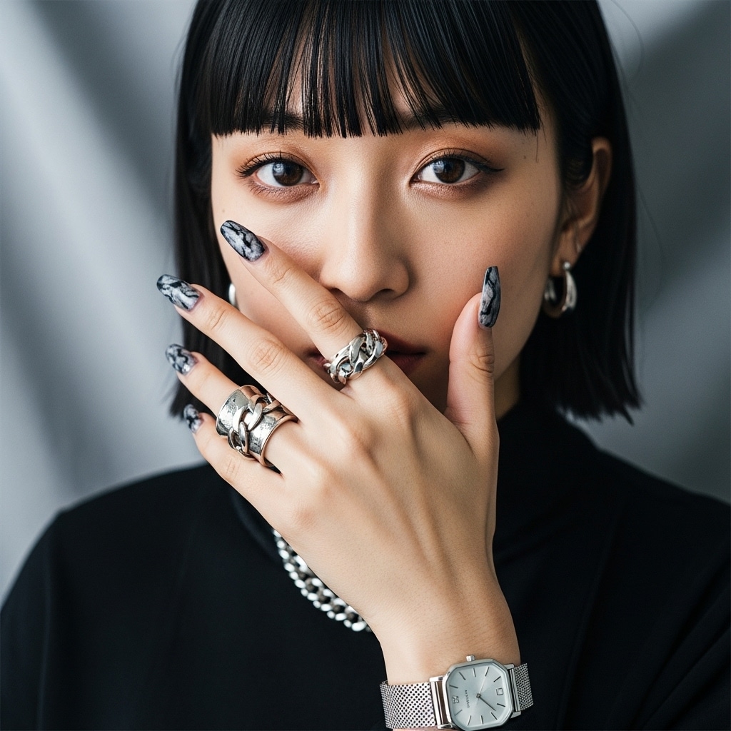 AIの素敵な女性のネイル