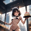 ウェイトレスとして働く猫娘たち 5枚目