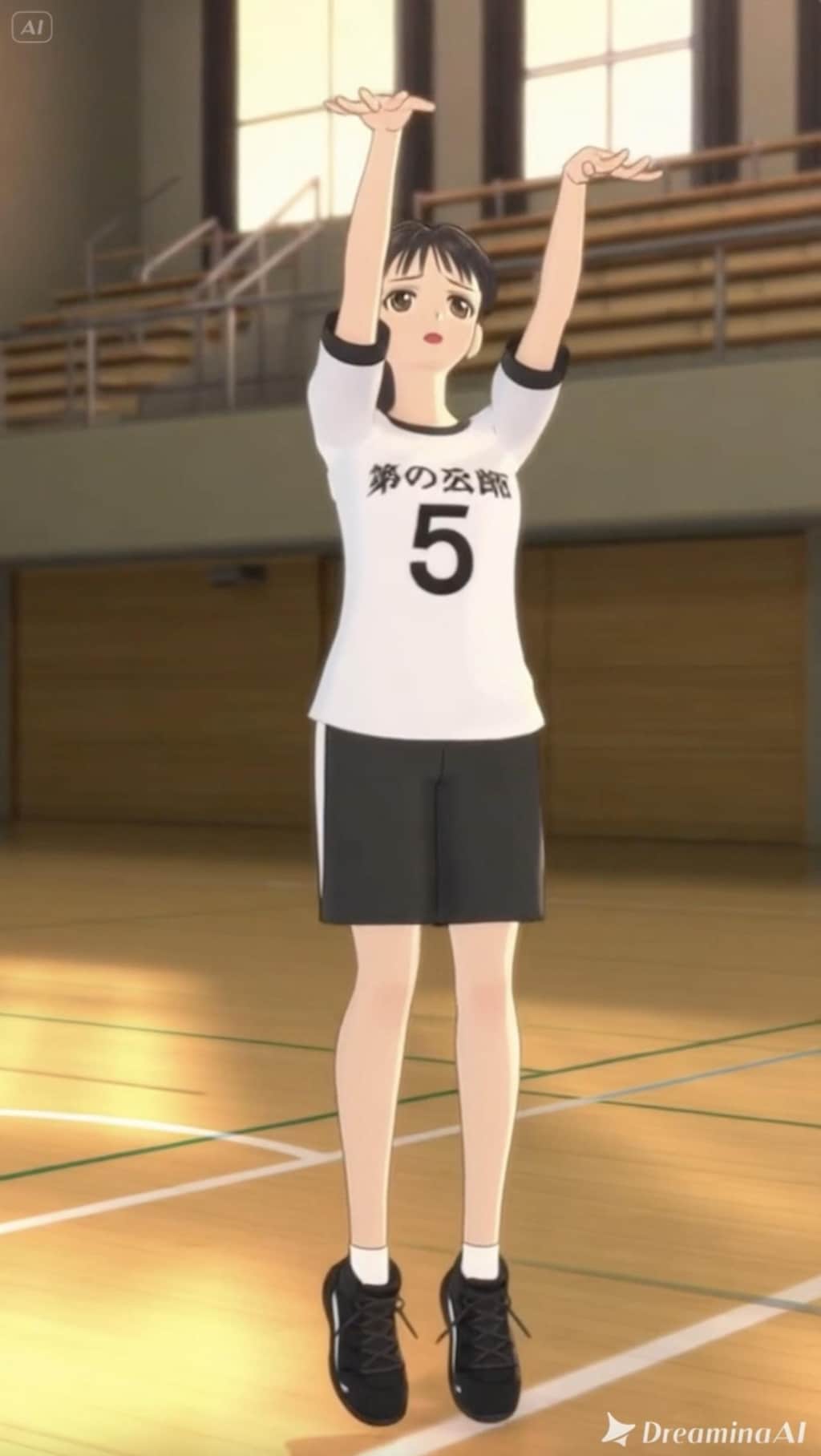 女バスのジャンプシュート378