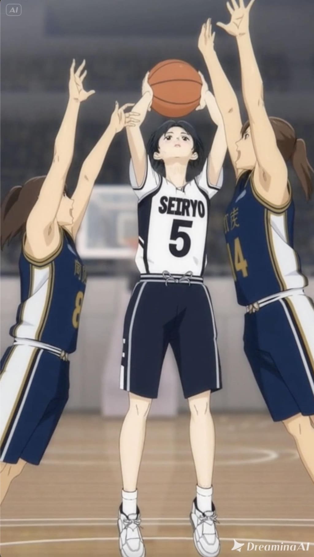 女バスのジャンプシュート378