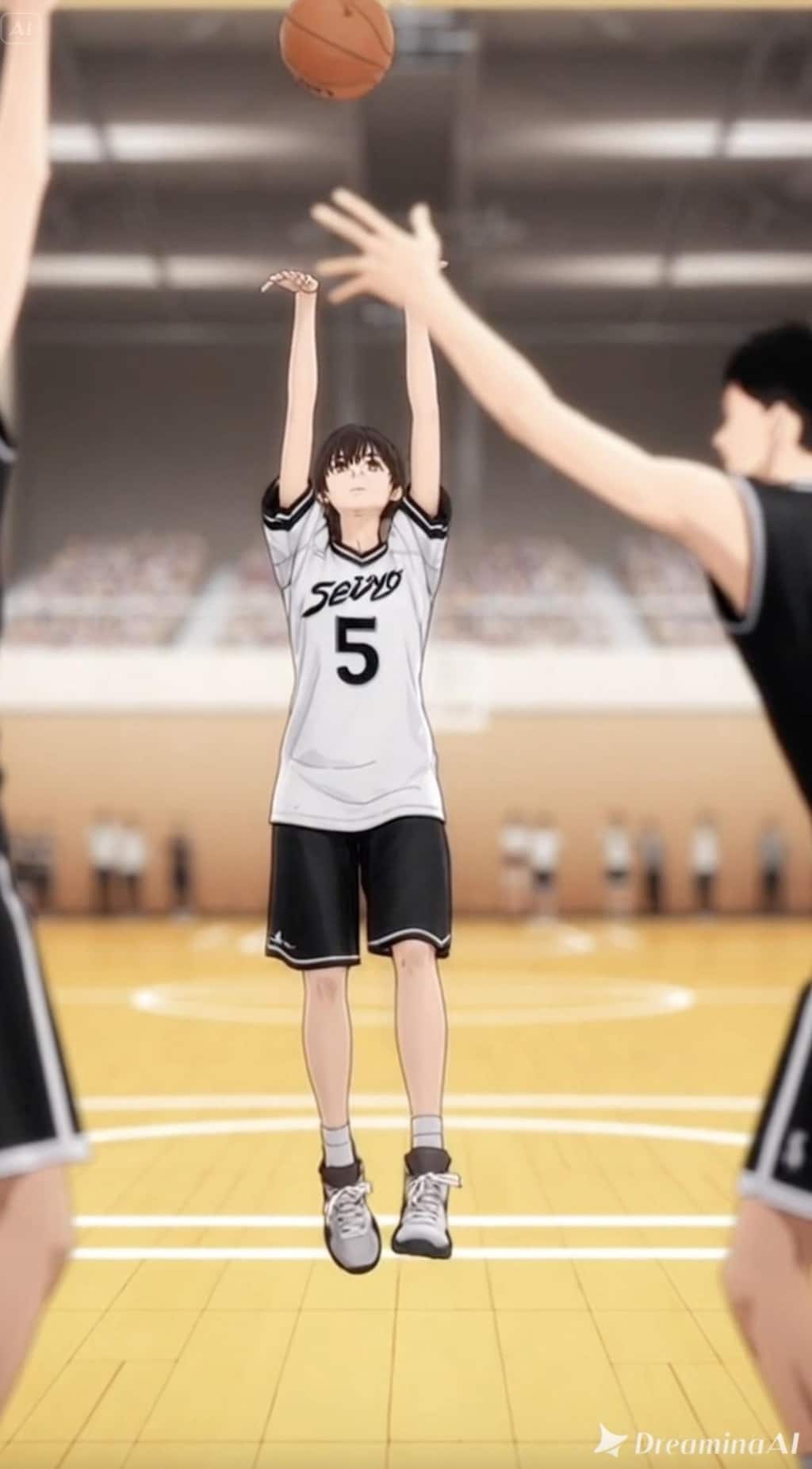 女バスのジャンプシュート378