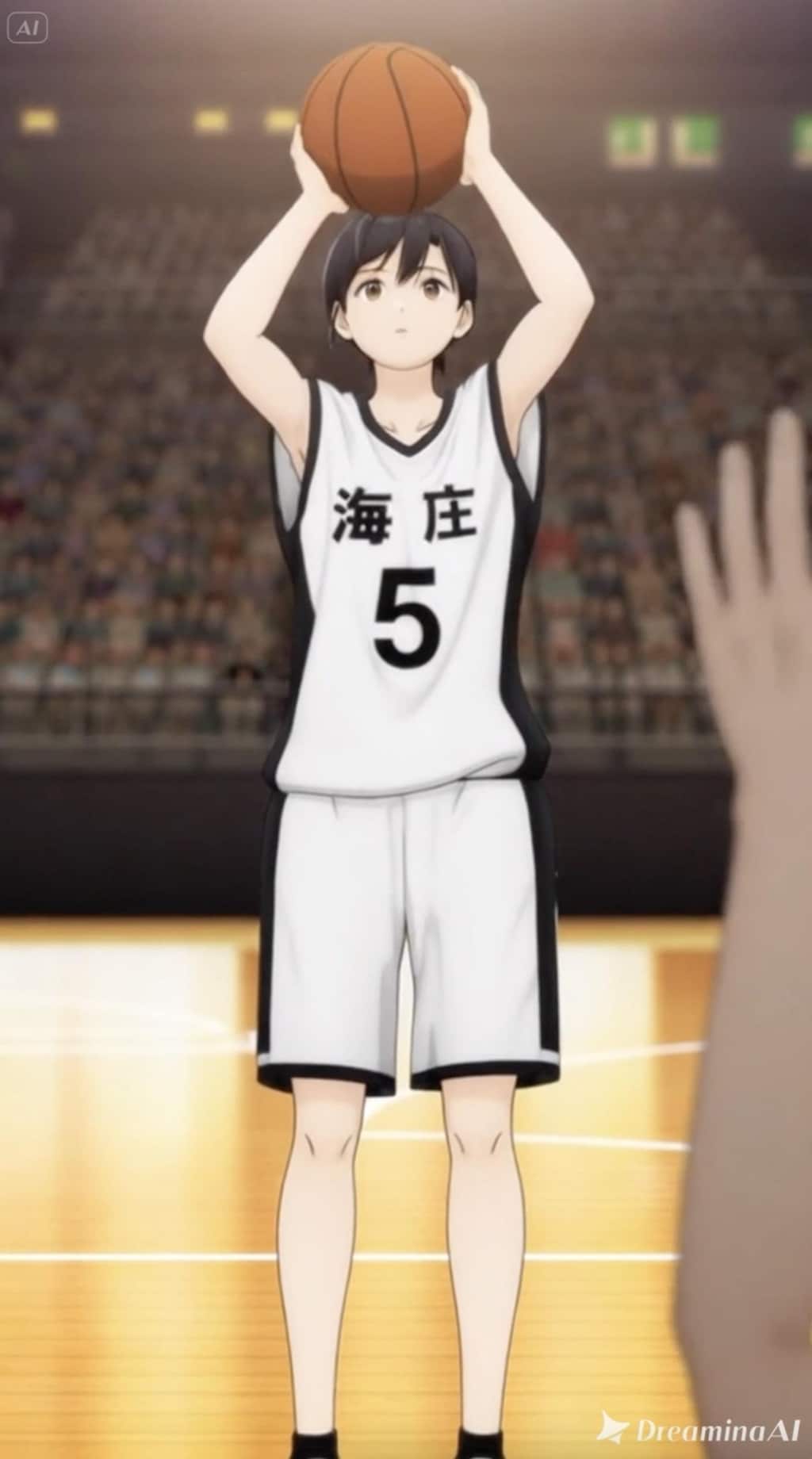 女バスのジャンプシュート378