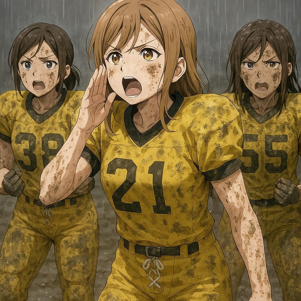 🏈泥まみれの女子アメフト 151