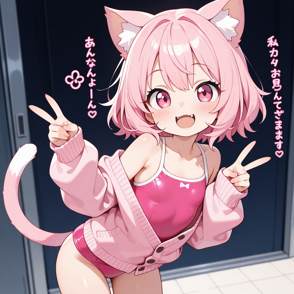 ねこちゃんのダブルピース！！