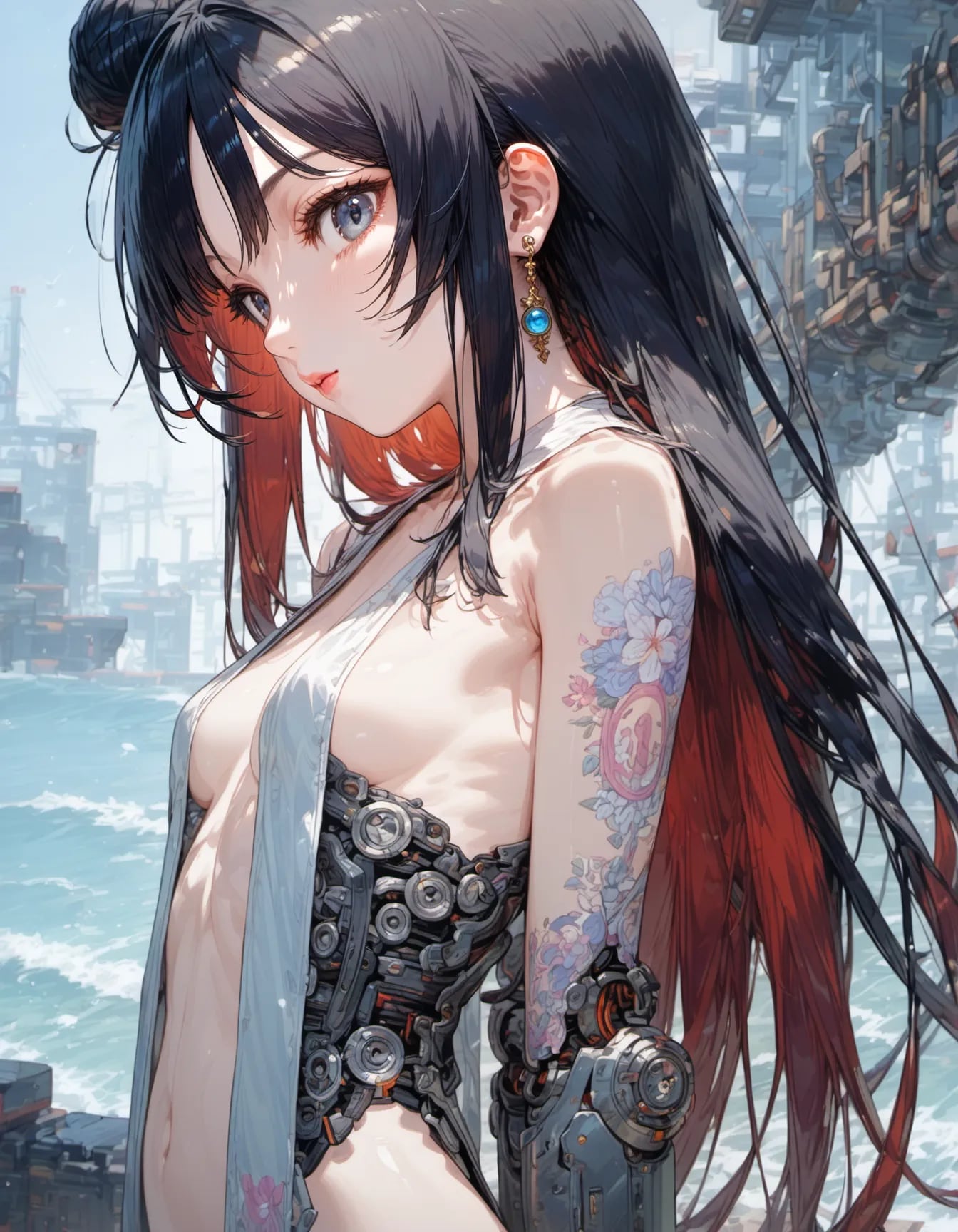 Cyborg Bloom by the Harbor