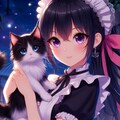 子猫とメイドな、黒髪ツインテール少女★(5枚) 5枚目